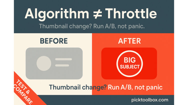 YouTube thumbnail A/B test — algorithm vs throttle, picktoolbox.com